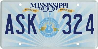 MS license plate ASK324
