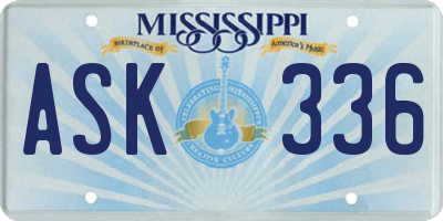 MS license plate ASK336