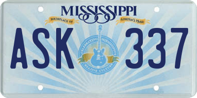 MS license plate ASK337