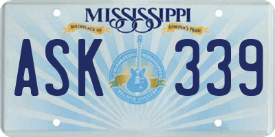 MS license plate ASK339