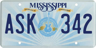 MS license plate ASK342