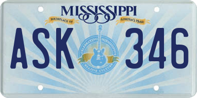 MS license plate ASK346