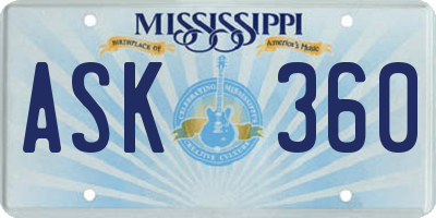 MS license plate ASK360