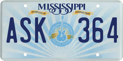 MS license plate ASK364