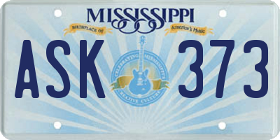 MS license plate ASK373
