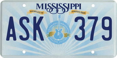 MS license plate ASK379