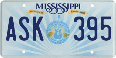 MS license plate ASK395