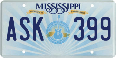MS license plate ASK399