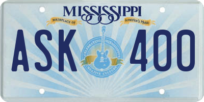 MS license plate ASK400
