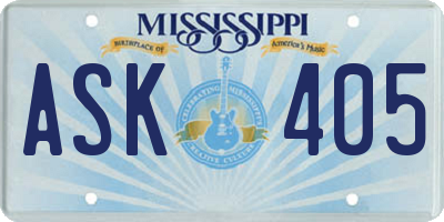 MS license plate ASK405