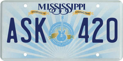 MS license plate ASK420