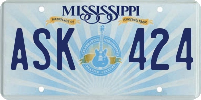 MS license plate ASK424