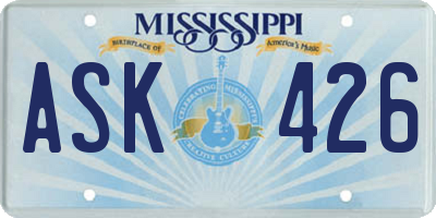 MS license plate ASK426