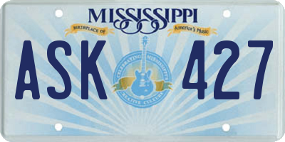 MS license plate ASK427