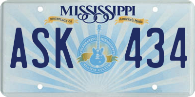 MS license plate ASK434