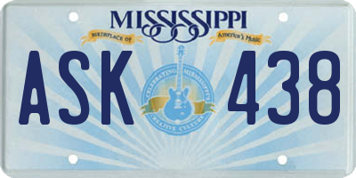 MS license plate ASK438