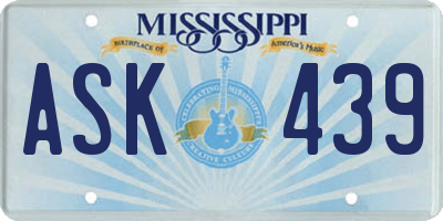 MS license plate ASK439