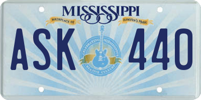 MS license plate ASK440