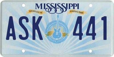 MS license plate ASK441