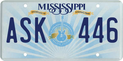 MS license plate ASK446