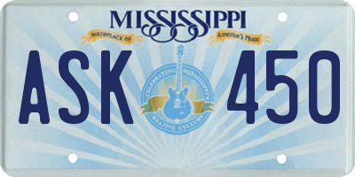 MS license plate ASK450