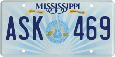 MS license plate ASK469