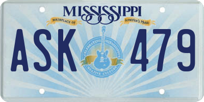 MS license plate ASK479