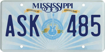 MS license plate ASK485