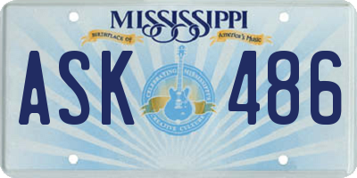 MS license plate ASK486