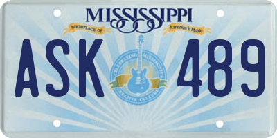 MS license plate ASK489