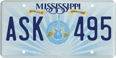 MS license plate ASK495