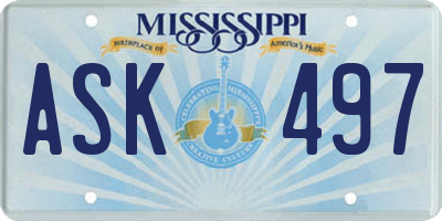 MS license plate ASK497