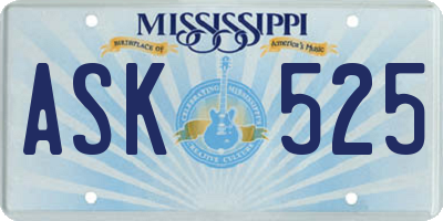 MS license plate ASK525