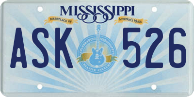 MS license plate ASK526