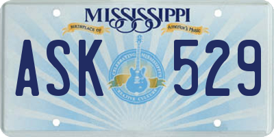 MS license plate ASK529