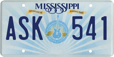 MS license plate ASK541
