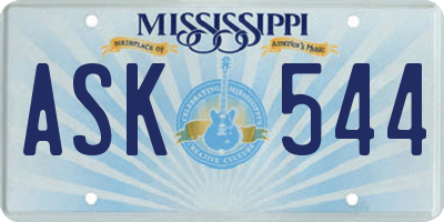 MS license plate ASK544