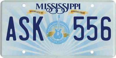 MS license plate ASK556
