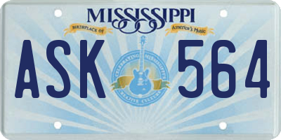 MS license plate ASK564