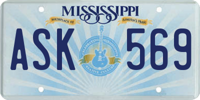 MS license plate ASK569