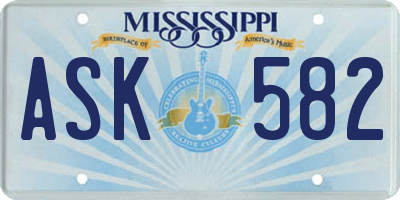 MS license plate ASK582