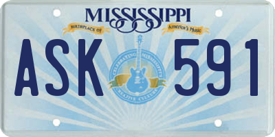 MS license plate ASK591