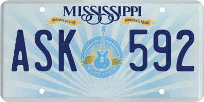 MS license plate ASK592