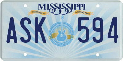 MS license plate ASK594