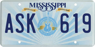 MS license plate ASK619
