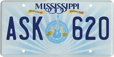 MS license plate ASK620