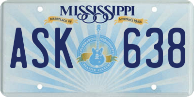 MS license plate ASK638