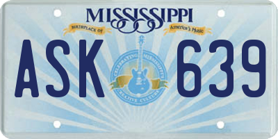 MS license plate ASK639