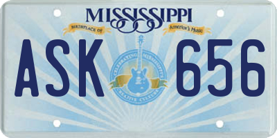 MS license plate ASK656