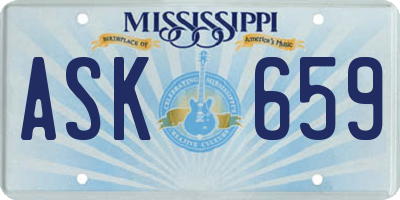 MS license plate ASK659